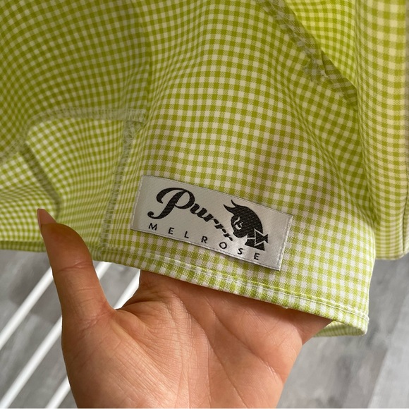 Purrr Melrose Handmade Lime Green Gingham Summer Matching Set - Crop Top & Skort - Picture 10 of 10
